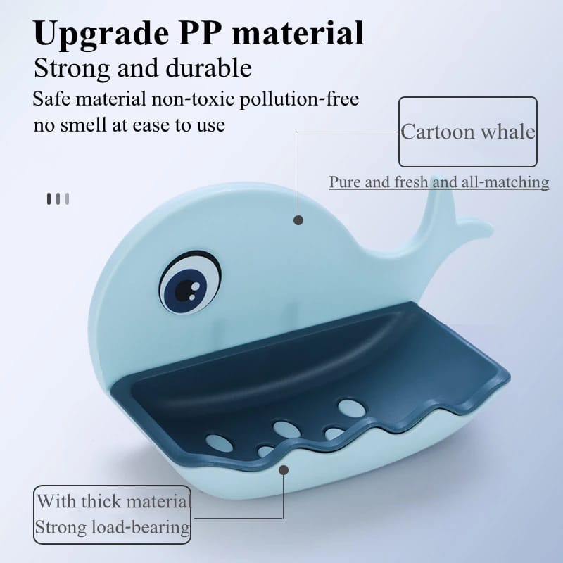Fish Shape Soap Box – Wall Mounted Self-Adhesive Bathroom Soap Holder Rack