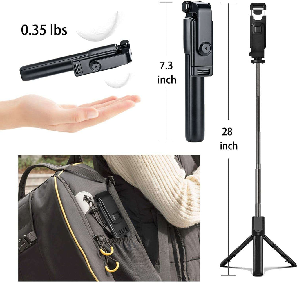 Best 3-in-1 Wireless Selfie Stick R1 / R1S with Light | Tripod Stand & Bluetooth Shutter for TikTok, YouTube, Vlogging & Travel