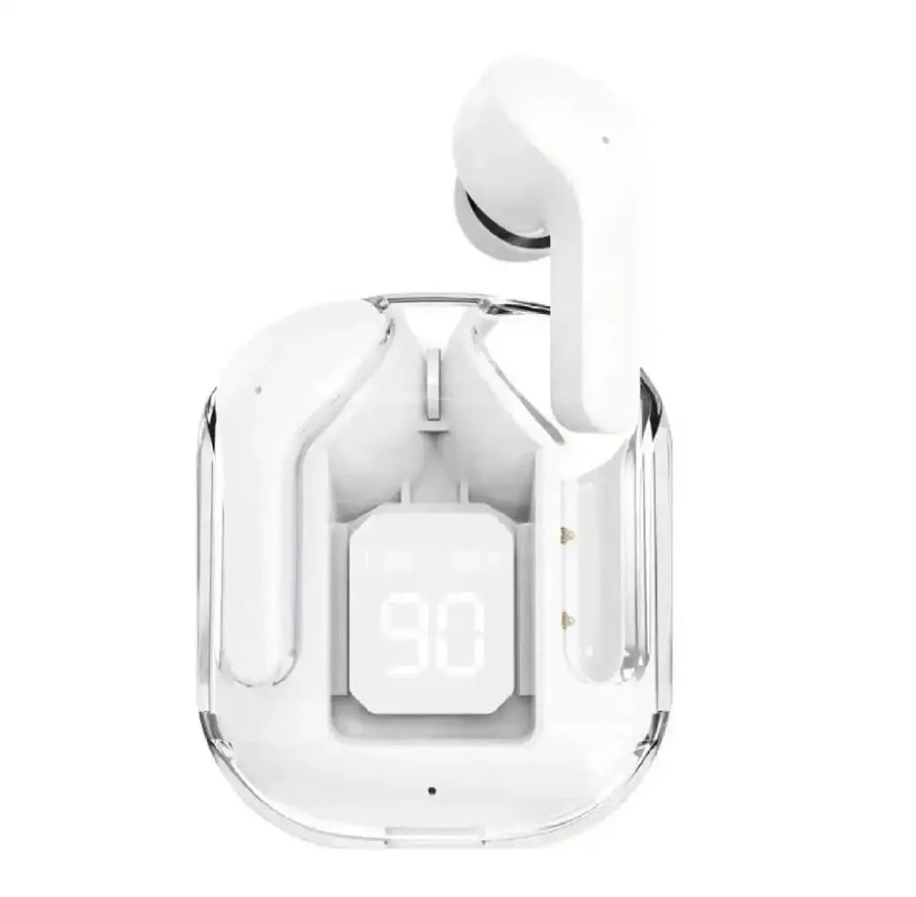 Air31 earbuds With SILICON POUCH wireless crystal Transparent and Bluetooth Air 31Type C