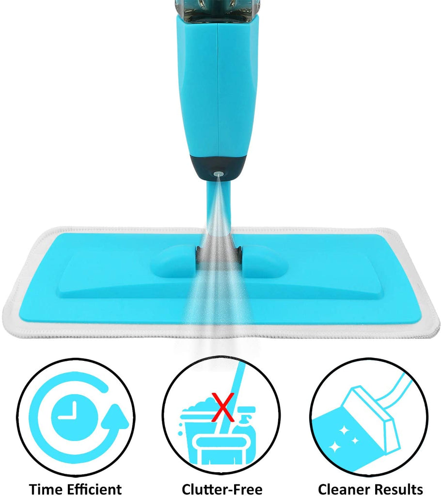 Water Spray Mop with Extendable Handle | Microfiber Flat Floor Mop for Wet & Dry Cleaning