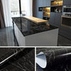 60CM x 2M Black Marble Self Adhesive Wallpaper | Kitchen Oil Proof & Heat Resistant Wall Sheet for Cabinets, Stove & Countertops