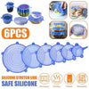6 Pcs Universal Silicone Stretch Lids – Reusable Food Covers for Cookware & Containers