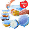 6 Pcs Universal Silicone Stretch Lids – Reusable Food Covers for Cookware & Containers