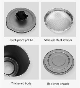 Stainless Steel Kitchen Oil Filter Pot – Oil Strainer & Storage Container with Non-Slip Handle