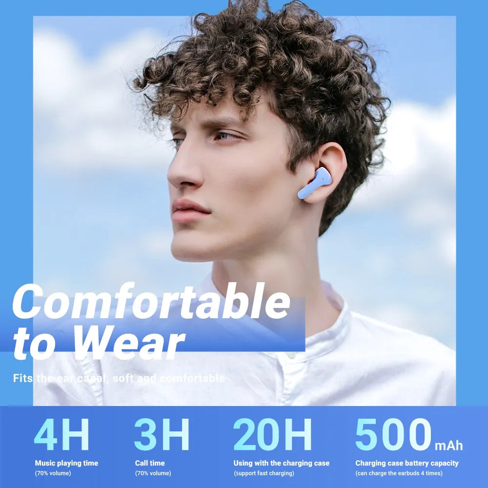 Air31 earbuds With SILICON POUCH wireless crystal Transparent and Bluetooth Air 31Type C