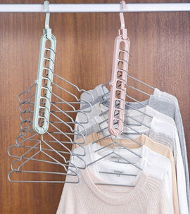 9 Hole Hanger (Pack of 2) – Multifunction Magic Clothes Organizer 360° Rotating Folding Hanger