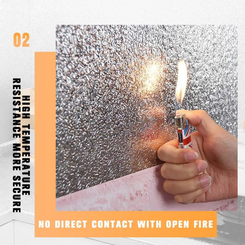 60 x 200 CM Foil Sheet Silver Aluminium Foil Sheet Kitchen Waterproof Self-Adhesive (Silver)