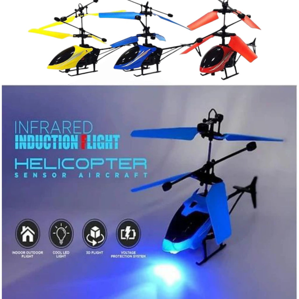 Infrared Induction LED Helicopter – Hand Sensor Controlled, Rechargeable Flying Toy | Helicopter For Children