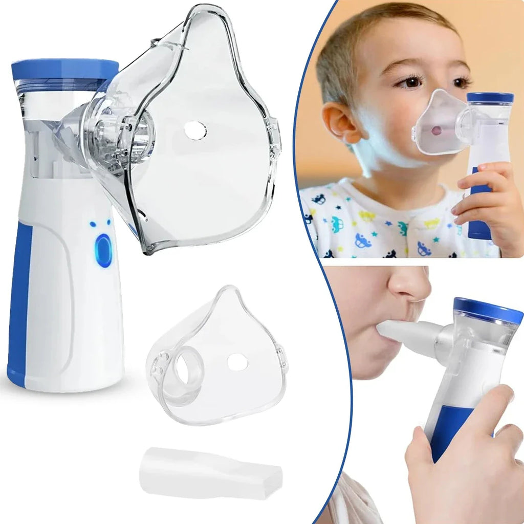 SSPK-Portable Mesh Nebulizer USB & Battery Operated | Mini Nebulizer With Mask | Personal Inhaler for Efficient Respiratory Care