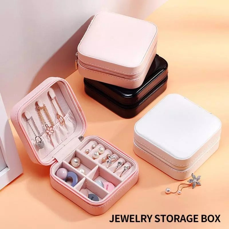 Travel Jewellery Box Organizer – Leather Storage Case for Jewelry & Hair Accessories