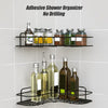 Bathroom Kitchen Punch Corner Frame Shower Shelf – Wrought Iron Shampoo Storage Rack