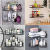 Bathroom Kitchen Punch Corner Frame Shower Shelf – Wrought Iron Shampoo Storage Rack