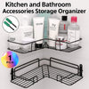 Bathroom Kitchen Punch Corner Frame Shower Shelf – Wrought Iron Shampoo Storage Rack