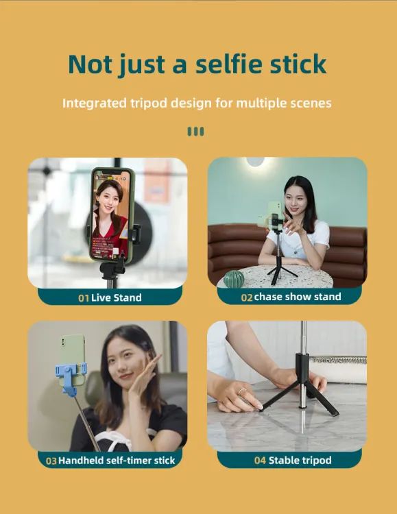 Best 3-in-1 Wireless Selfie Stick R1 / R1S with Light | Tripod Stand & Bluetooth Shutter for TikTok, YouTube, Vlogging & Travel