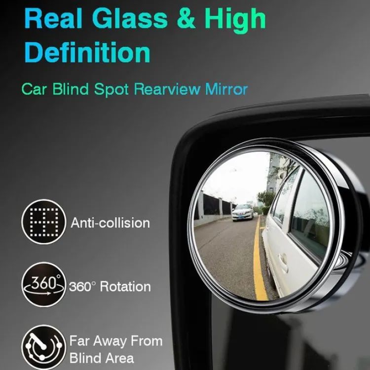 2 Pcs Car Round 360° Blind Spot Rear View Side Mirror – Wide Angle Original Glass