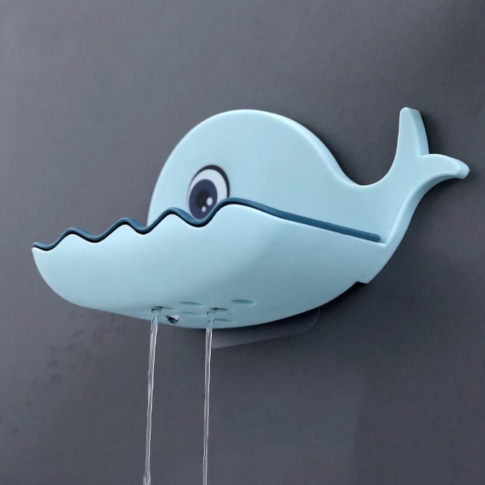 Fish Shape Soap Box – Wall Mounted Self-Adhesive Bathroom Soap Holder Rack