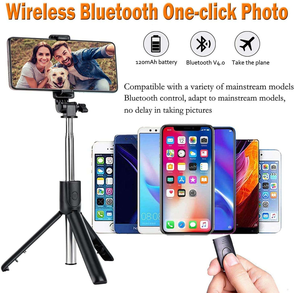 Best 3-in-1 Wireless Selfie Stick R1 / R1S with Light | Tripod Stand & Bluetooth Shutter for TikTok, YouTube, Vlogging & Travel