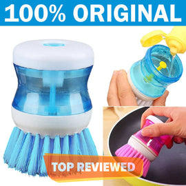 Self Dispensing Soap Dishwashing Brush | Kitchen Scrub Pot Cleaning Brush With Liquid Soap Dispenser