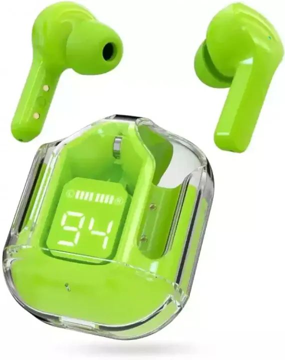 Air31 earbuds With SILICON POUCH wireless crystal Transparent and Bluetooth Air 31Type C