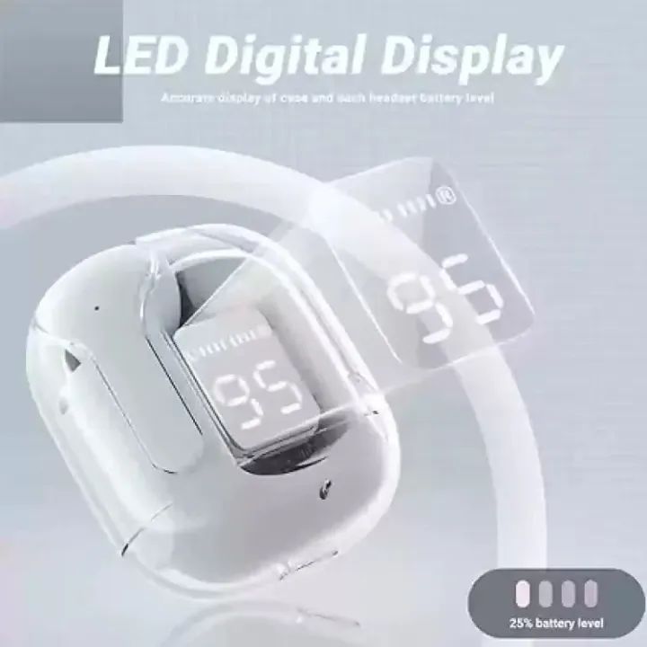 Air31 earbuds With SILICON POUCH wireless crystal Transparent and Bluetooth Air 31Type C