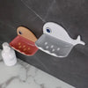 Fish Shape Soap Box – Wall Mounted Self-Adhesive Bathroom Soap Holder Rack