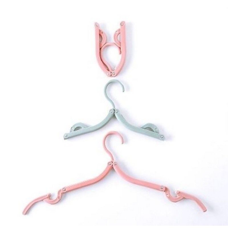 Foldable Plastic Travel Hangers (Pack of 4) | Portable Space-Saving Clothes Hanger for Home & Travel