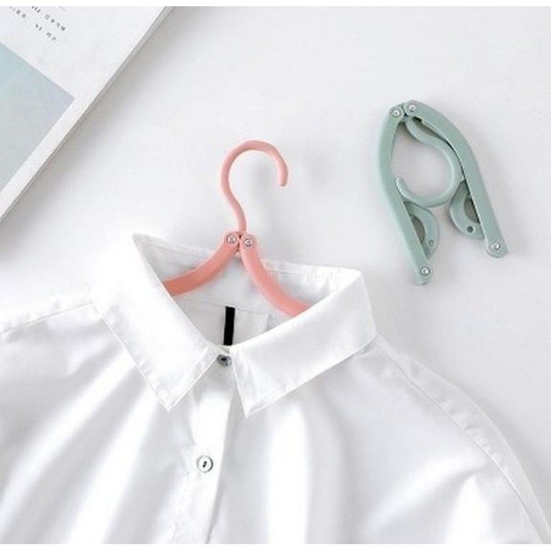 Foldable Plastic Travel Hangers (Pack of 4) | Portable Space-Saving Clothes Hanger for Home & Travel