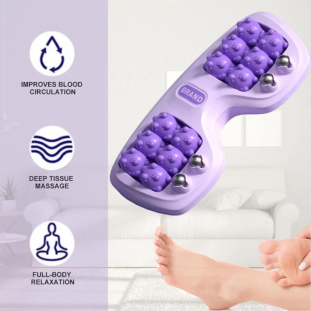 Foot Massager Roller | Reflexology Bead Roller for Heel & Arch Pain Relief | Home Leg Massage Tool