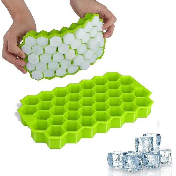 37 Cavity Silicone Ice Cube Mould Tray – Honeycomb Shape Reusable Ice & Chocolate Maker (Multicolor)