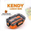 KENDY Lunch Box With Partition And Spoon 2 Portion Tiffin