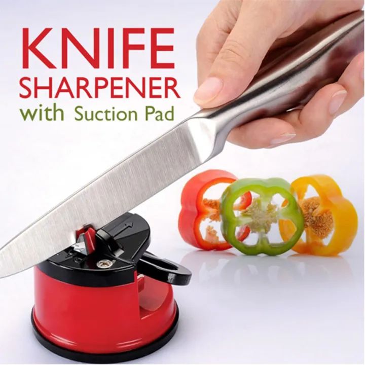 Kitchen Knife Sharpener – Two Stage Tungsten Carbide with Non-Slip Suction Cup