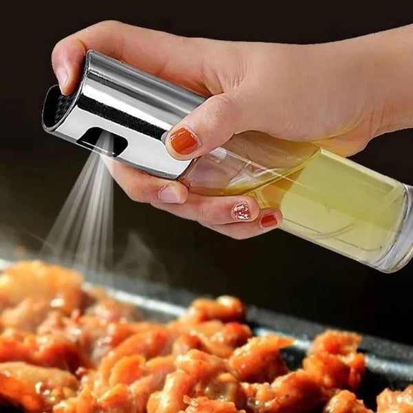 Kitchen Push Type Oil Sprayer Bottle – Leak-Proof Olive Oil Dispenser for BBQ & Cooking