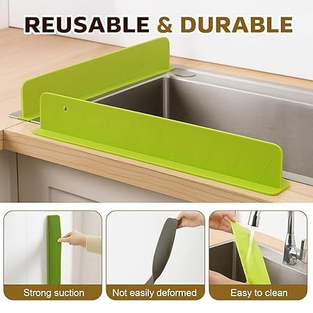 SSPK Kitchen Sink Water Splash Guard Silicone Sink Anti Splash Baffle