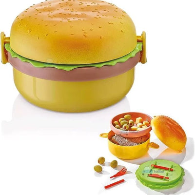 Kids Lunch Box – Burger Shaped Tiffin Box for School | Large Meal Box