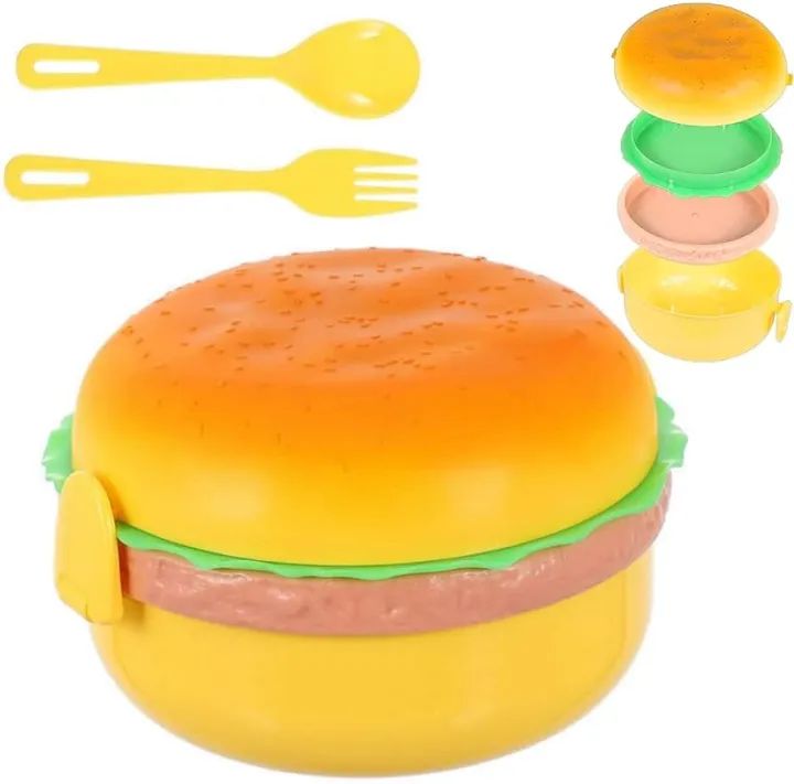 Kids Lunch Box – Burger Shaped Tiffin Box for School | Large Meal Box