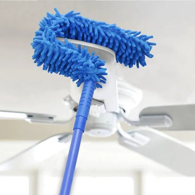 Microfiber Fan Cleaning Duster with Steel Body | Flexible Long Rod Ceiling & Home Dusting Brush