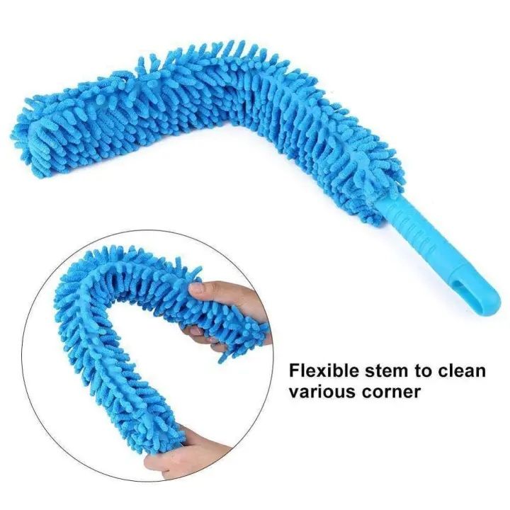 Microfiber Fan Cleaning Duster with Steel Body | Flexible Long Rod Ceiling & Home Dusting Brush