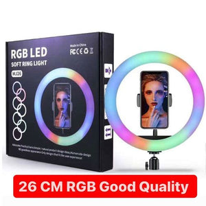 MJ26 | RGB LED Ring Light | 26cm light with Phone Clip wall Phone Video Beauty
