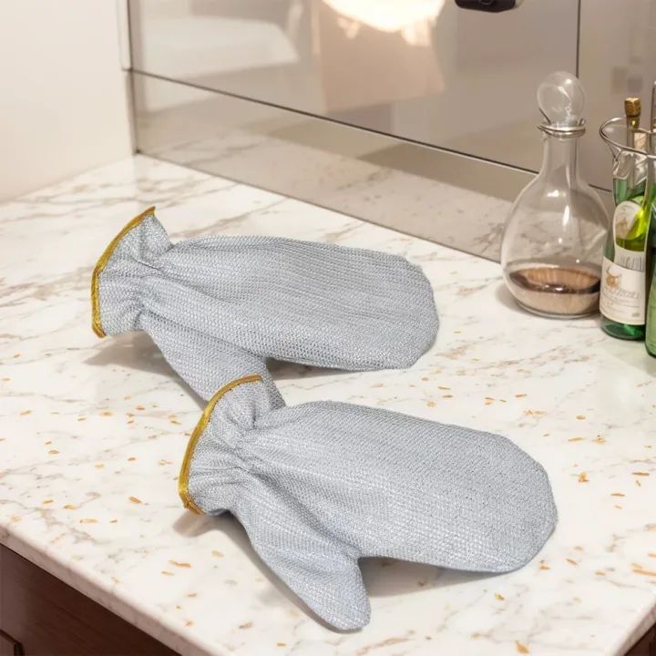Steel Wire Dishwashing Gloves – Waterproof, Heat Resistant & Reusable Kitchen Cleaning Gloves