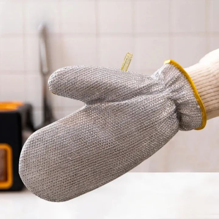 Steel Wire Dishwashing Gloves – Waterproof, Heat Resistant & Reusable Kitchen Cleaning Gloves