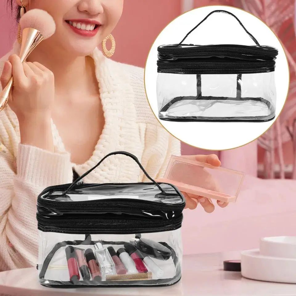 NEW Transparent Waterproof Square Cosmetics Organizer – Mix Random Colors