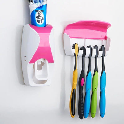 Automatic Toothpaste Dispenser & Toothbrush Holder | Wall Mounted Bathroom Accessory