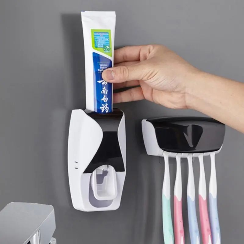 Automatic Toothpaste Dispenser & Toothbrush Holder | Wall Mounted Bathroom Accessory