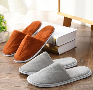 Soft Cotton Slippers for Men & Women – Warm, Comfortable Indoor Slippers (Random Colors)