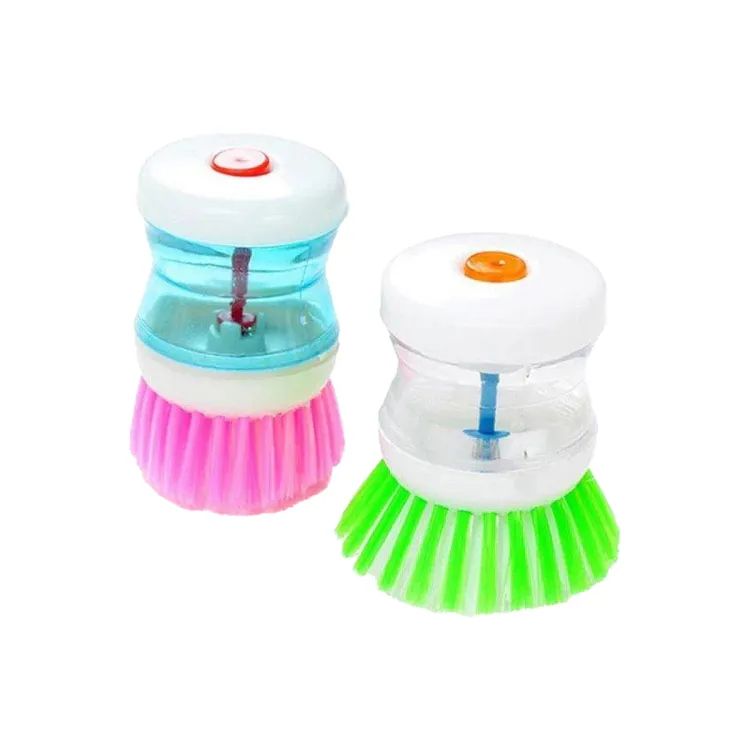 Self Dispensing Soap Dishwashing Brush | Kitchen Scrub Pot Cleaning Brush With Liquid Soap Dispenser