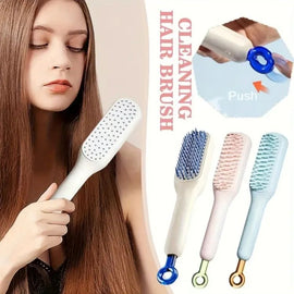 Self-Cleaning Anti-Static Hair Comb – Retractable Massage Brush for Effortless Hair Removal & Cleaning