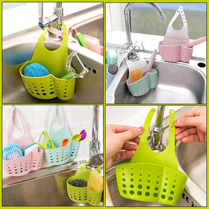 Sink Basket Drain Rack – Kitchen & Bathroom Corner Storage Sponge, Soap & Dishcloth Holder