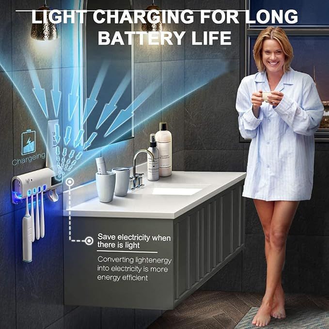 Smart UV Toothbrush Holder and Toothpaste Dispenser