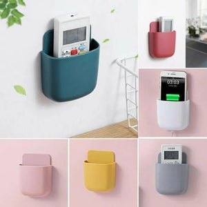 Wall Mounted Mobile Holder Organizer – Easy Charging Phone Stand & Storage
