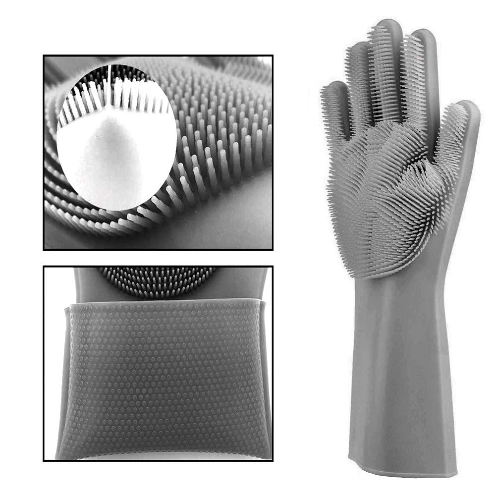 Washing Gloves Silicone Waterproof Insulated Gloves Bathroom Kitchen and Bathroom Cleaning Car Wash Multi-purpose Gloves